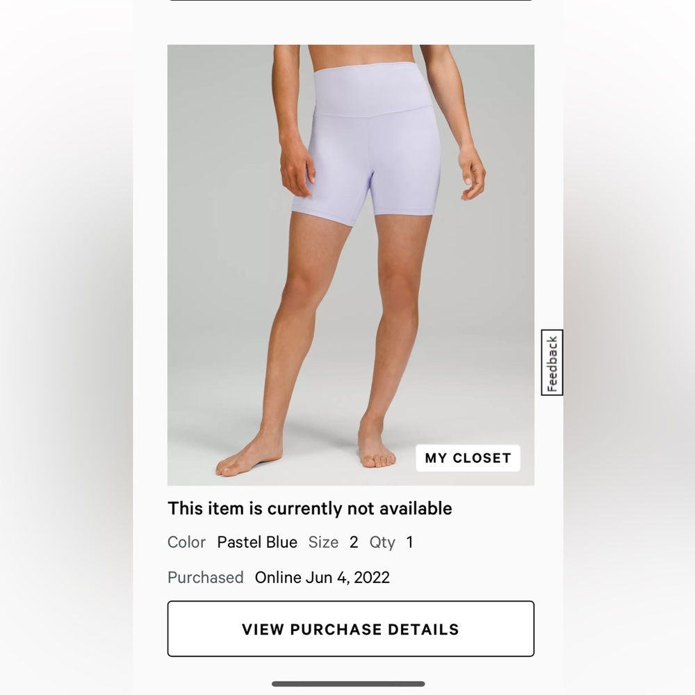 Lululemon align high-rise shorts 6” Pastel Blue
